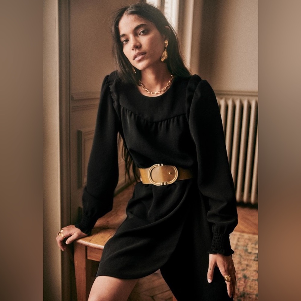 Sézane Augustine dress, black, size 44